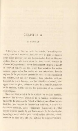 Chapitre X. La famille