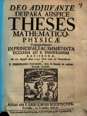Theses mathematico-physicae