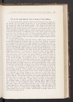 Note on the mean observed rate of ascent of Pilot Balloons
