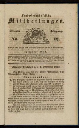 Neunter Jahrgang. No. 12.