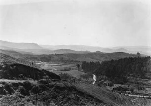 Landschaftsblick : Blick in eine hügelige Landschaft.