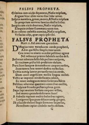 G1r-G3v, Falsus propheta - De sacrifico et fele