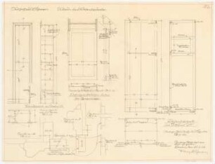 Wohnhaus Böhmer, Heidelberg: Wandschrank: Grundrisse, Ansichten, Schnitte 1:10, Schnitte 1:1