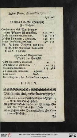Verzeichnues einiger Geistlichen Buecher