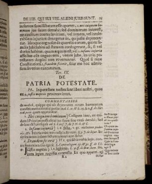 Tit. IX. De Patria Potestate. - Tit. XI. De Adoptionibus.