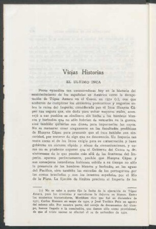 Viejas historias : El último inca