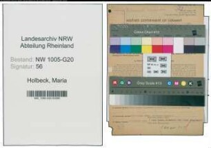 Entnazifizierung Maria Holbeck , geb. 19.12.1890 (Geschaeftsfuehrer)