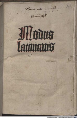 Modus latinitatis : Mit Regulae de arte dicendi