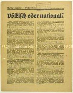 Aufruf der Deutschen Erneuerungs-Gemeinde zur Wahl der Kandidaten der Völkisch-sozialen Bewegung in den Reichstag am 4. Mai 1924