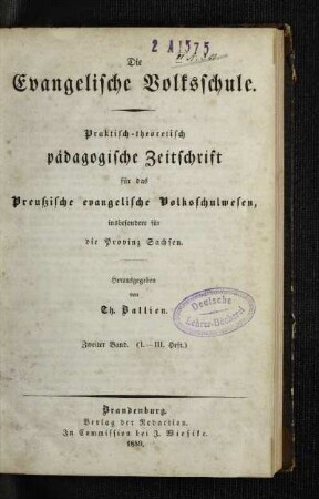 2: Die evangelische Volksschule - 2.1859