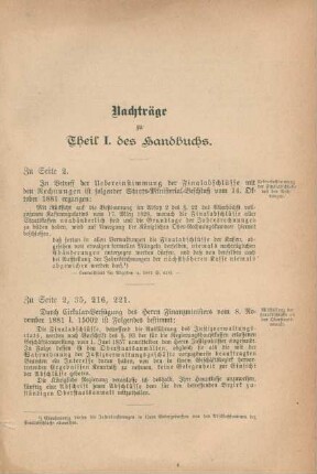 Nachträge zu Theil I. des Handbuchs