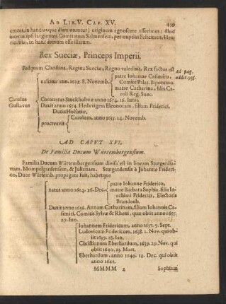 Ad Caput XVI. De Familia Ducum Würtembergensium.