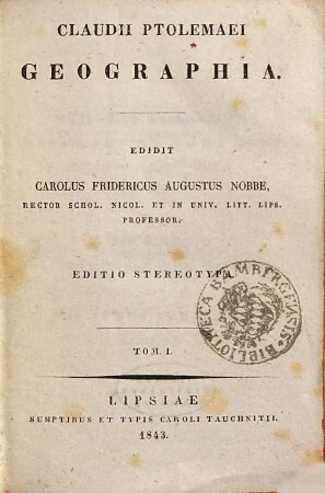 Claudii Ptolemaei Geographia, 1