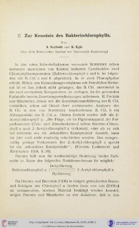 II. Zur Kenntnis des Bakteriochlorophylls