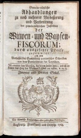Zweytes und Drittes Stück.