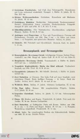 Bronzeplastik und Bronzegeräte (Nr. 89-122)