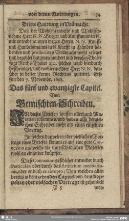 Das fünf und zwantzigste Capitel. Von Gemischten-Schreiben