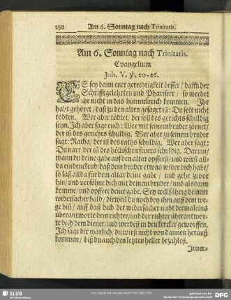 Am 6. Sonntag nach Trinitatis. Evangelium Joh. V. v. 20-26.