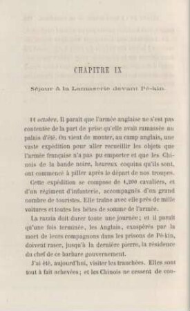 Chapitre IX. Séjour à la Lamaserie devant Pé-kin