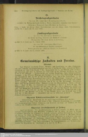 H. Gemeinnützige Anstalten und Vereine