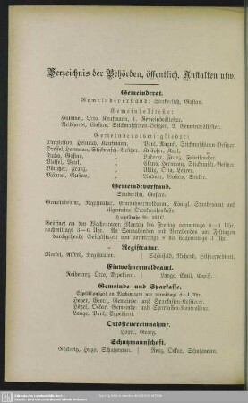 Behördenverzeichnis : Verzeichnis der Behörden, öffentlich. Anstalten usw.