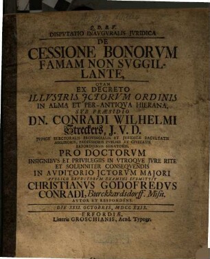 De cessione bonorum famam non sugillante