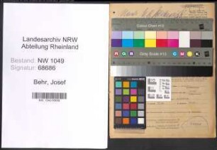 Entnazifizierung Josef Behr , geb. 21.03.1899 (Beamter)