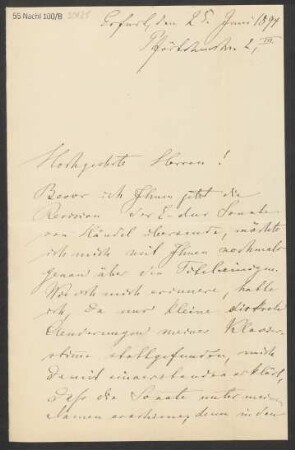 Brief an B. Schott's Söhne : 25.06.1894