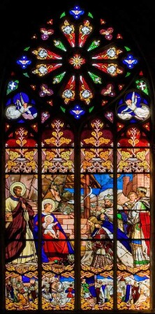 Frankreich. Centre. Indre et Loire. Tours. Cathedrale Saint Gatien. Gotik. Glasfenster. Jesus, Familie und die drei Könige