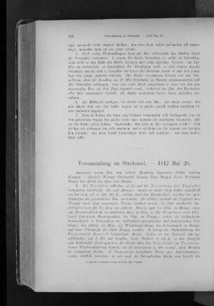 Versammlung zu Stralsund. - 1442 Mai 20.