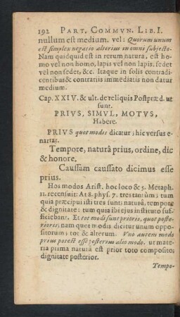 Cap. XXIV. & ult. de reliquis Postpraed. ut sunt. Privs, Simvl, Motvs, Habere.