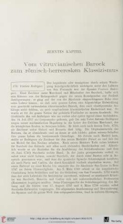 Zehntes Kapitel: Vom vitruvianischen Barock zum römisch-herreresken Klassizismus