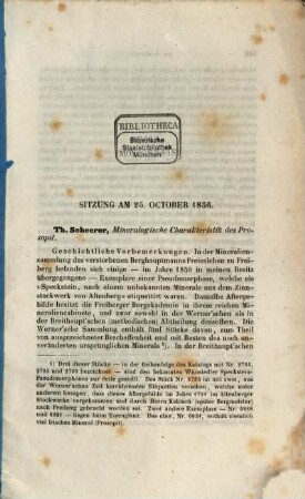 Mineralogische Charakteristik des Prosopit : Sitzung am 25. Oktober 1856