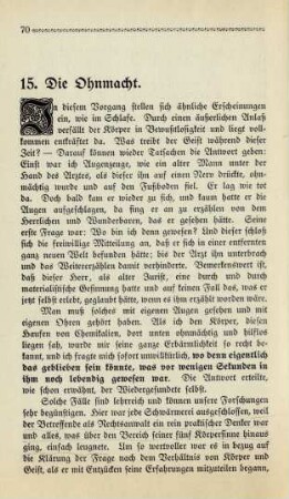 15. Die Ohnmacht