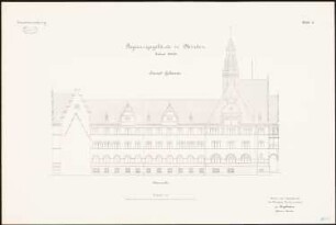 Regierungsgebäude, Minden: Aufriss Ostansicht 1:100