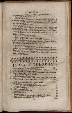 Index Titulorum.