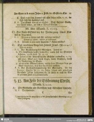 §. 12. Am Feste der Erscheinung Christi. Matth. 11. 1 - 12.