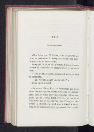 XVII La correspondance.