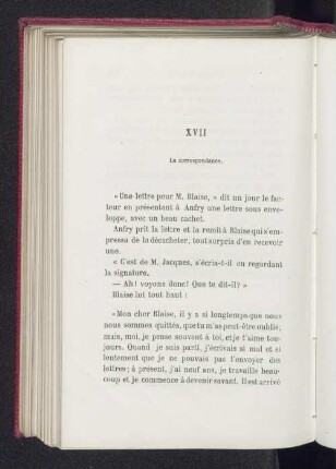 XVII La correspondance.