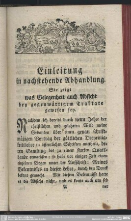 Einleitung in nachstehende Abhandlung