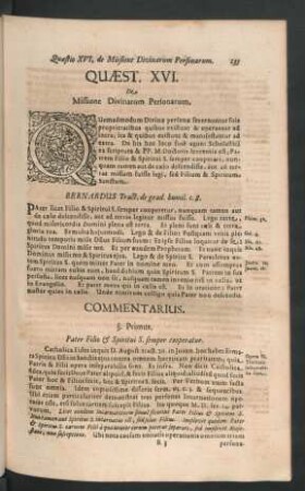 Quaest. XVI. De Missione Divinarum Personarum.