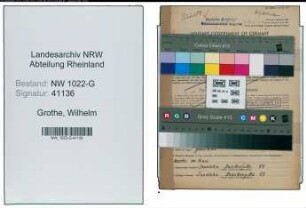 Entnazifizierung Wilhelm Grothe , geb. 07.01.1914 (Schlosser)