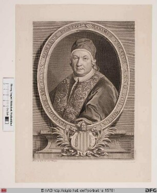 Bildnis Papst Benedikt XIV. (Prospero Lambertini) (reg. 17. 8. 1740 - 3. 5. 1758)