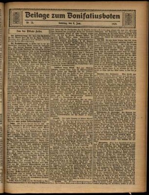 Zweite Ausgabe vom Sonntag, den 09. Juni 1929.