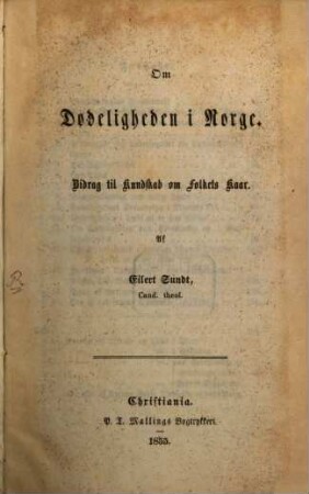 Om Dḏeligheden i Norge
