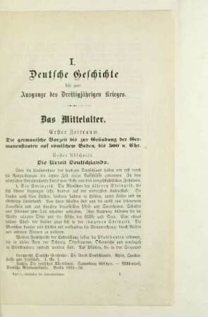 Erster Zeitraum. Die germanische Vorzeit bis zur Gründung der Germanenstaaten auf römischem Boden, bis 500 n. Chr.