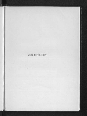 Vom Urteilen