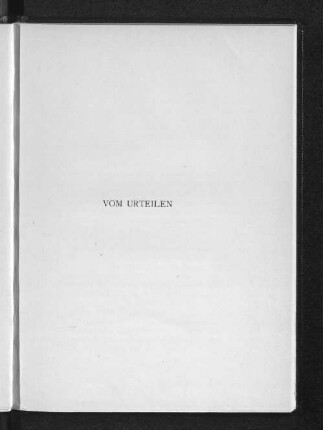 Vom Urteilen