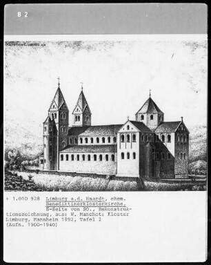 Klosterruine Limburg an der Haardt, Südseite der Klosterkirche von Südost
