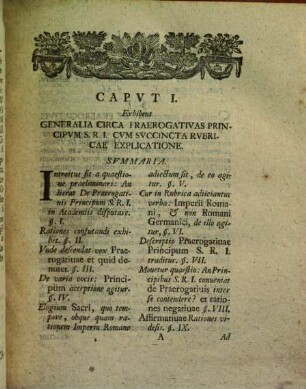 Iohannis Kleinii ... Commentatio Ivridica De Praerogativis Principvm S. R. I. = Von den Vorrechten der Teutschen Fürsten des Heiligen Römischen Reichs